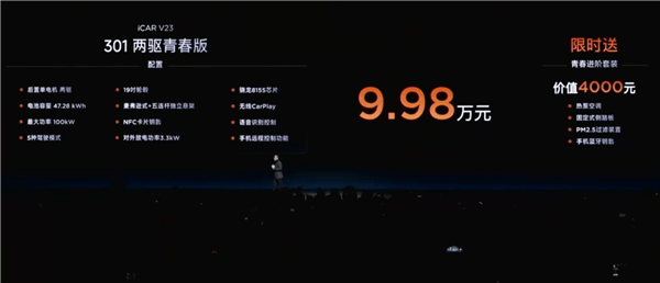 年輕人的電動小G越野SUV！奇瑞iCar V23上市：9.98萬起