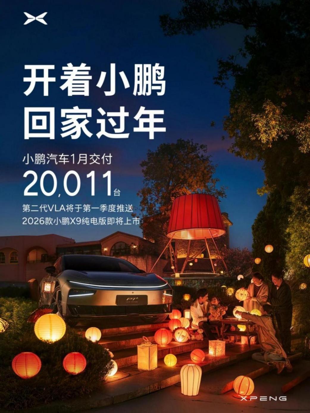 小鵬汽車1月共交付新車20011臺